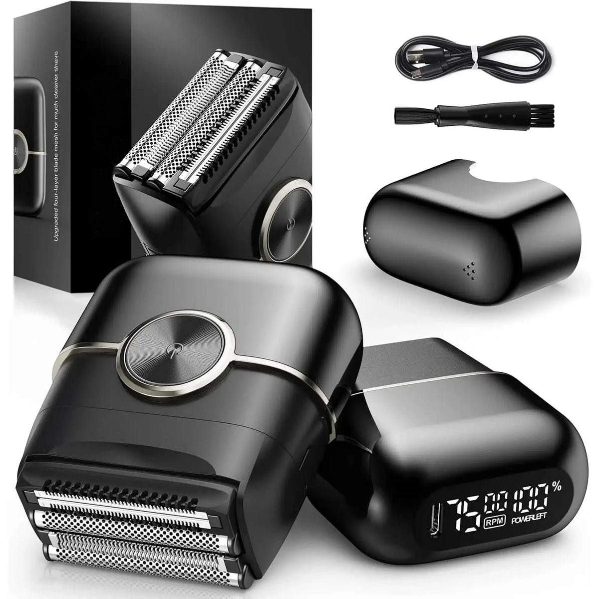 4-blade electric razor for men with floating foil shaving head
