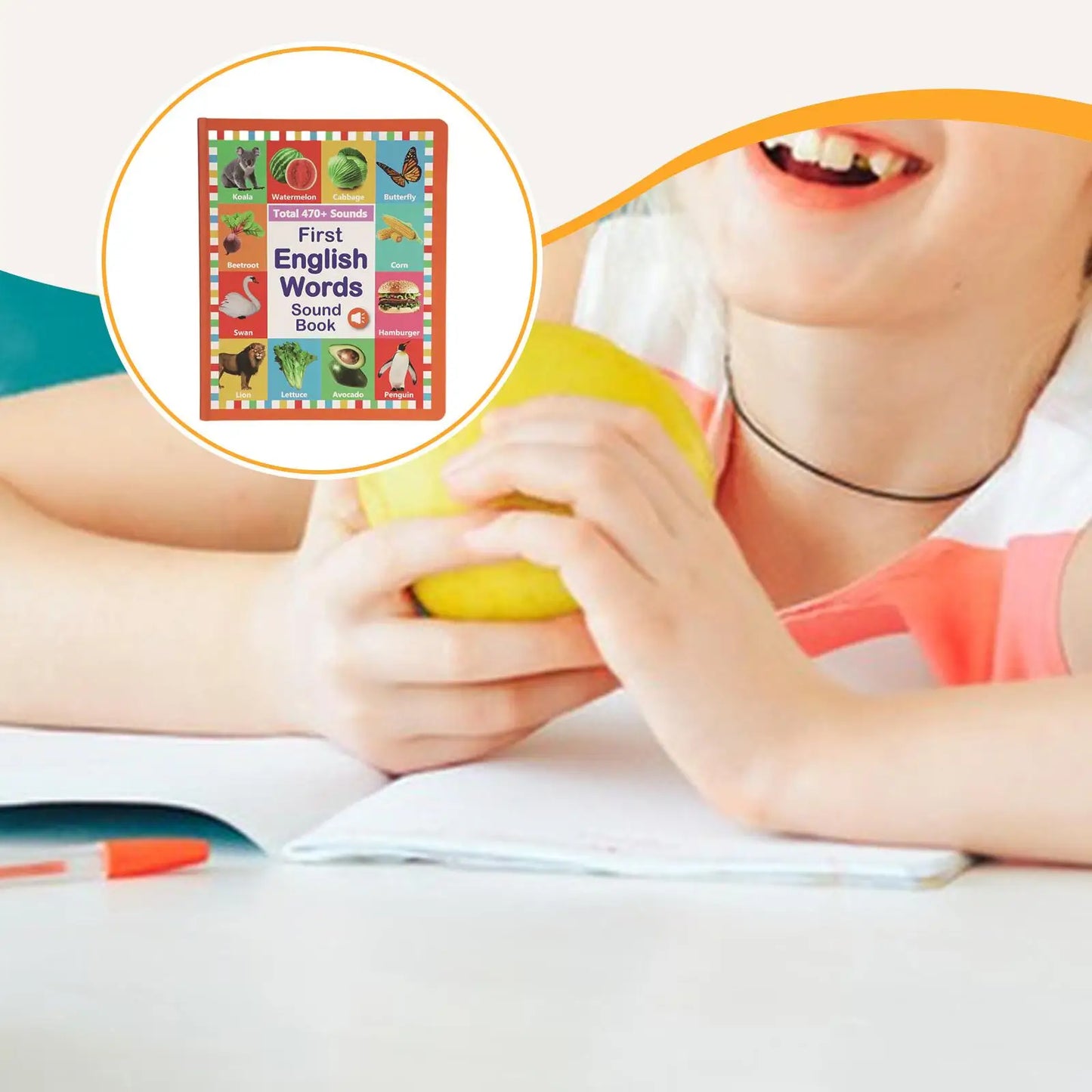 English Talking Sound Book for Kids, Interactive Audio Learning Book with Point-to-Read Educational Activities