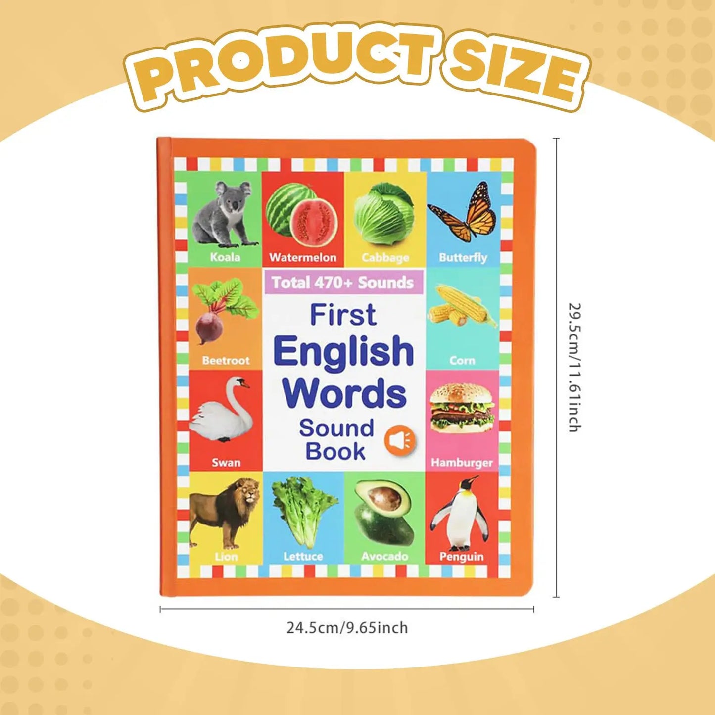 English Talking Sound Book for Kids, Interactive Audio Learning Book with Point-to-Read Educational Activities
