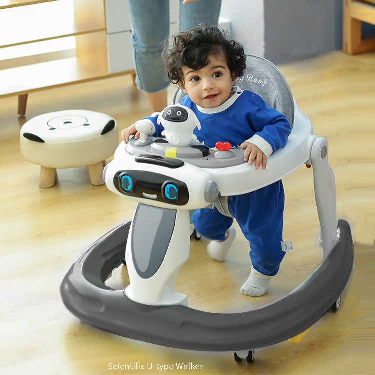 Multi-functional baby walker with anti-rollover design for toddlers