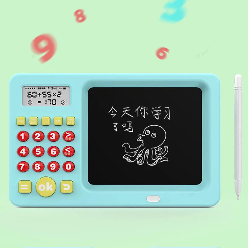 Kids LCD Writing Tablet with Calculator, USB Handwriting Drawing Board for Math & English Learning