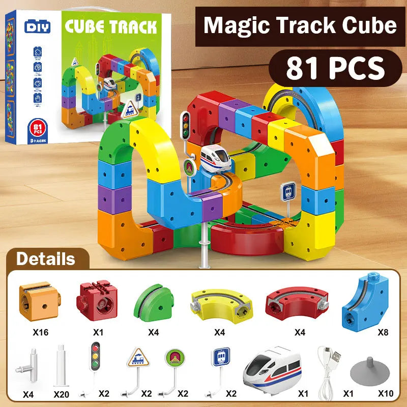 Magic Track Car DIY Building Block Toy for Kids