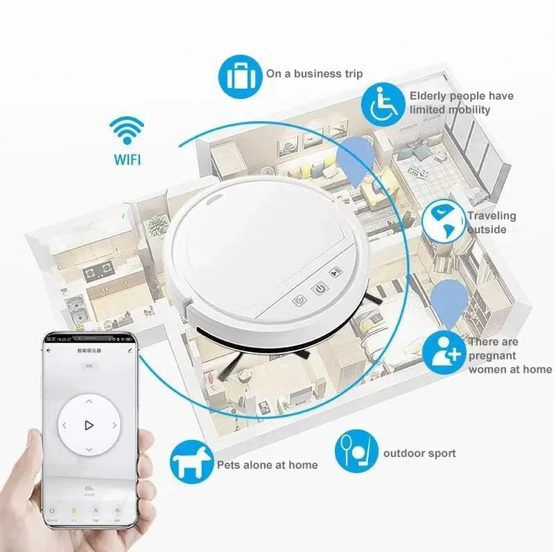 Smart Robot Vacuum Cleaner with APP & Voice Control, Automatic Recharging Sweeping and Mopping Robot