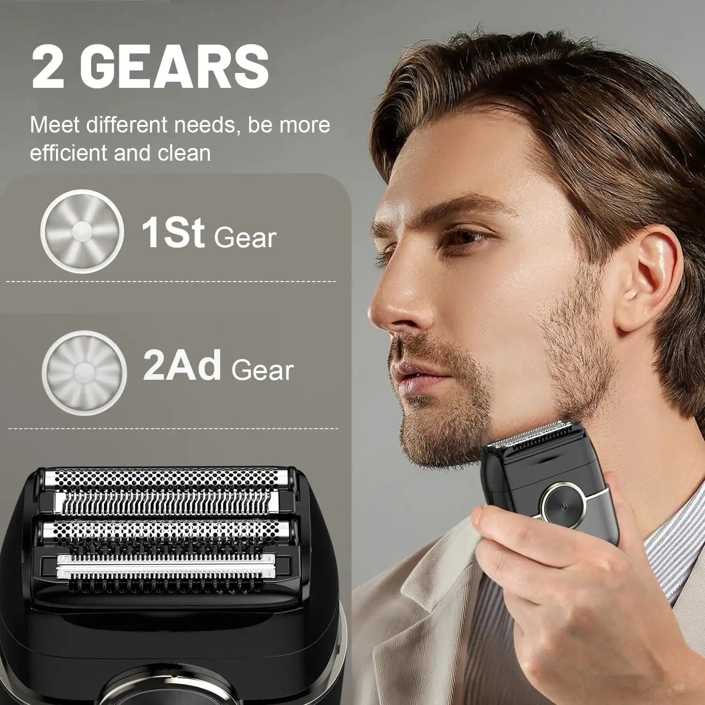 4-Blade Electric Razor for Men – Waterproof Wet & Dry Foil Shaver