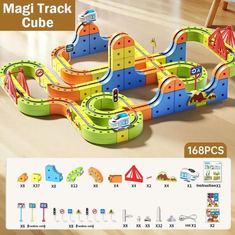 Magic Track Car DIY Building Block Toy for Kids