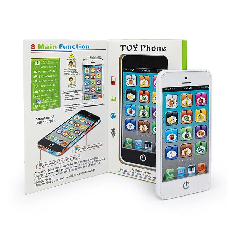 Kids Simulation Phone Toy | Musical English Learning Mobile with Lights & Sounds