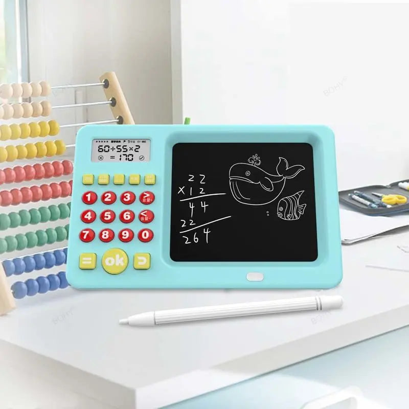Kids LCD Writing Tablet with Calculator, USB Handwriting Drawing Board for Math & English Learning