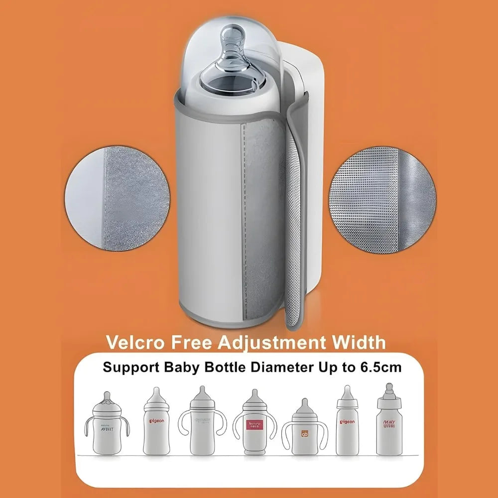 Rechargeable Baby Bottle Warmer, 6-Level Temperature Control with Display