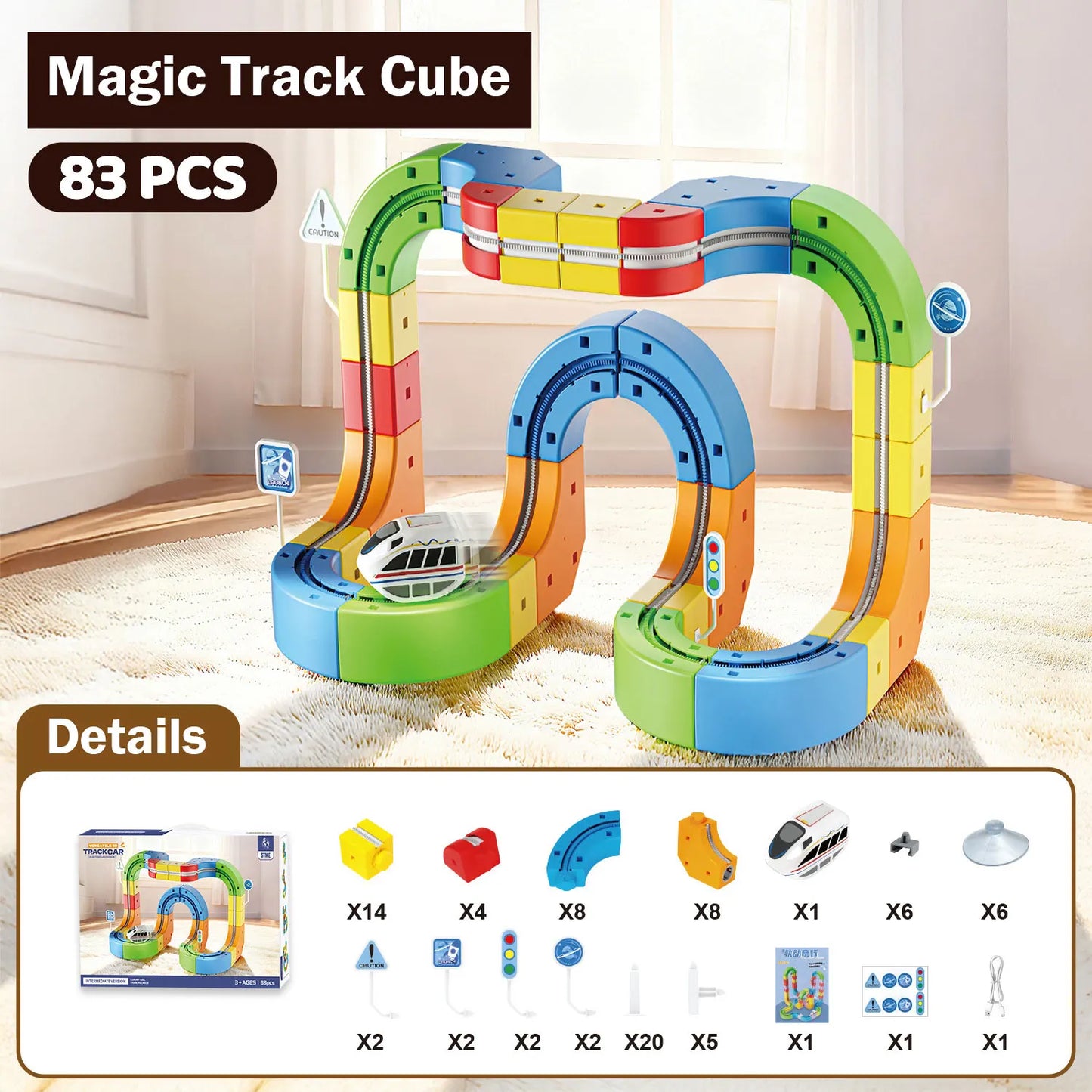 Magic Track Car DIY Building Block Toy for Kids