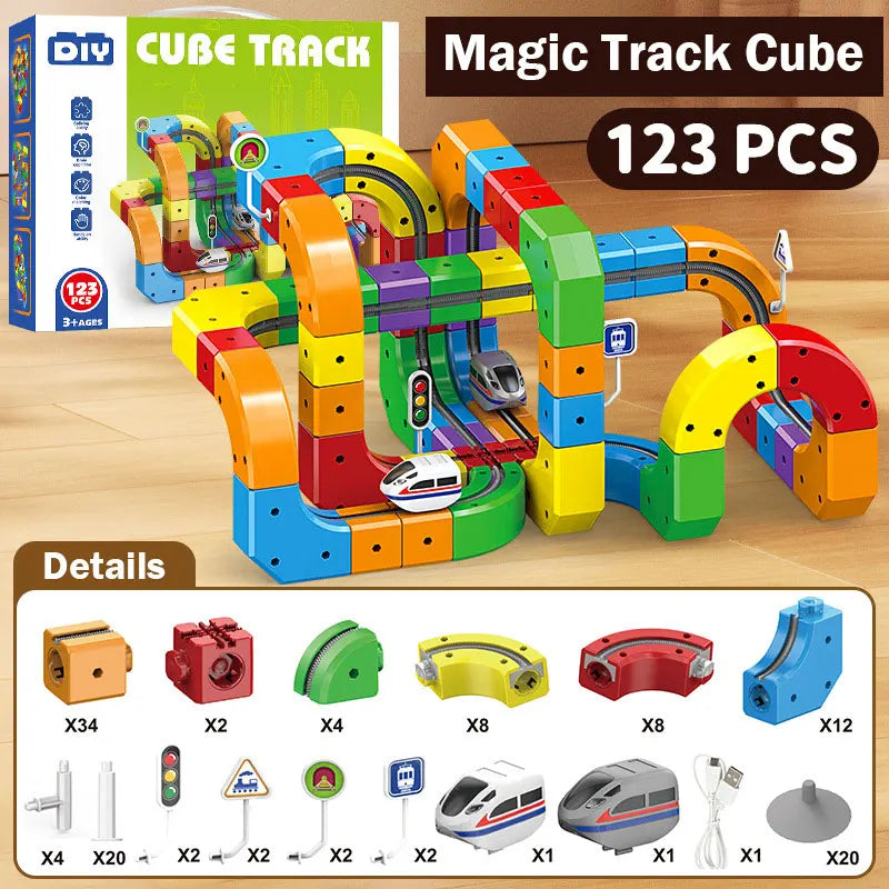 Magic Track Car DIY Building Block Toy for Kids