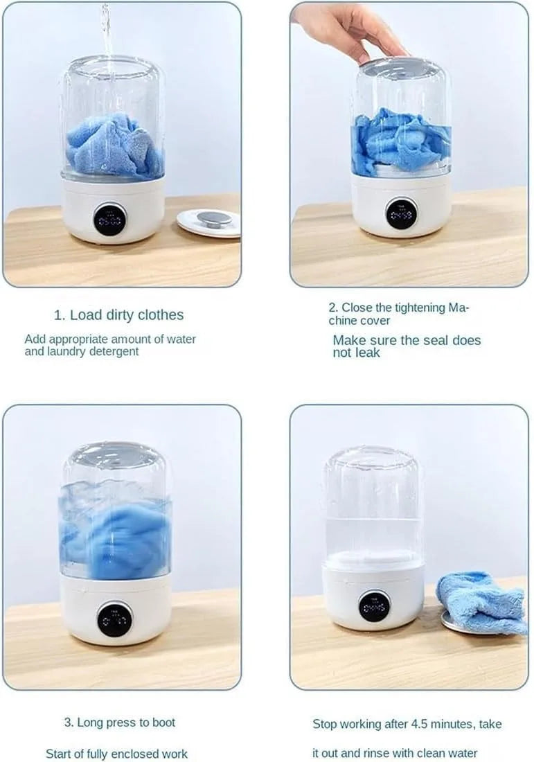 1L Mini Rechargeable Washing Machine Underwear Travel Portable Small Socks Washing Machine Dehydratable Portable Laundry Bucket