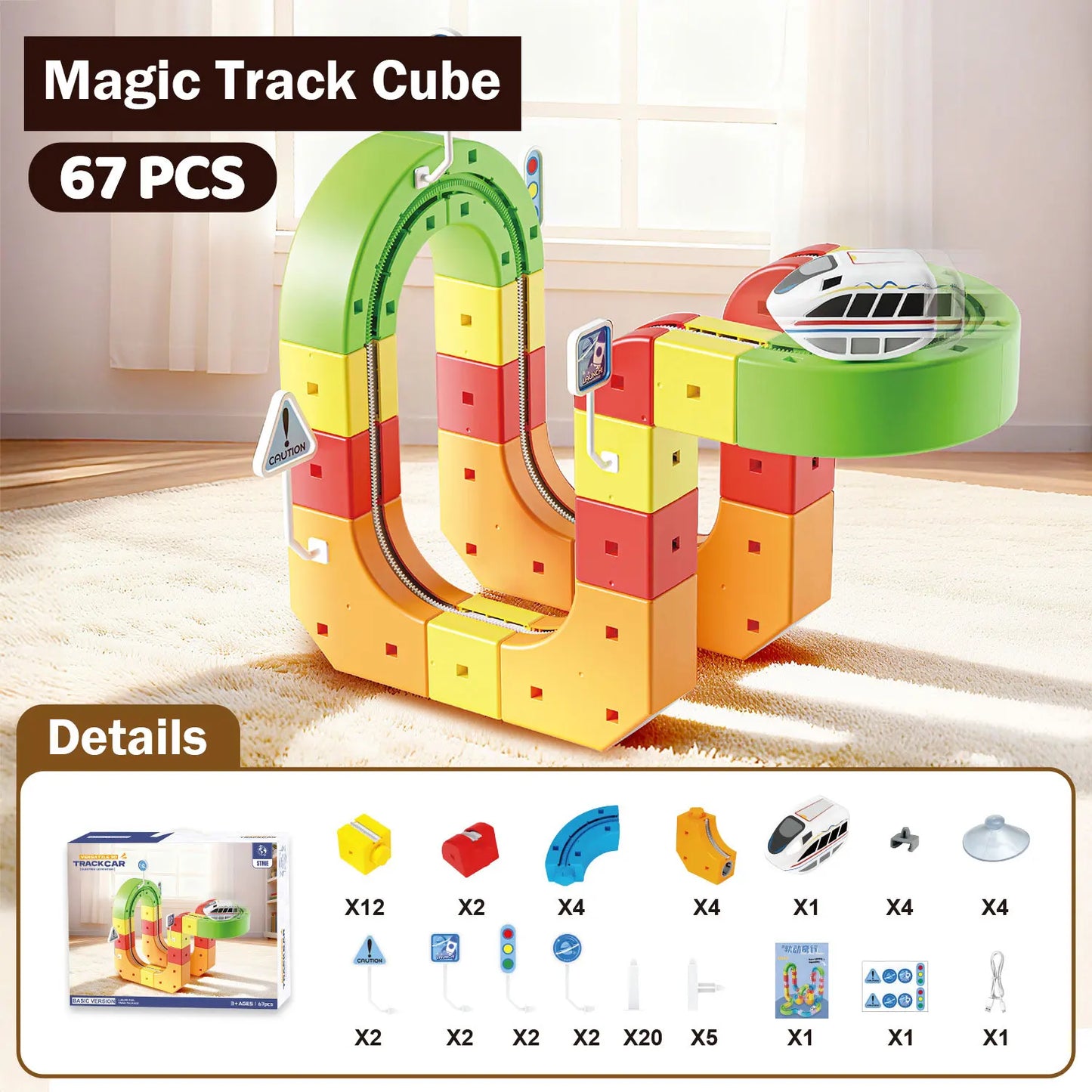Magic Track Car DIY Building Block Toy for Kids