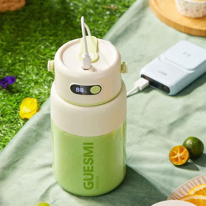 1000ML Portable Blender, USB Rechargeable Electric Juicer & Smoothie Maker for Fruits, Shakes and Home Use
