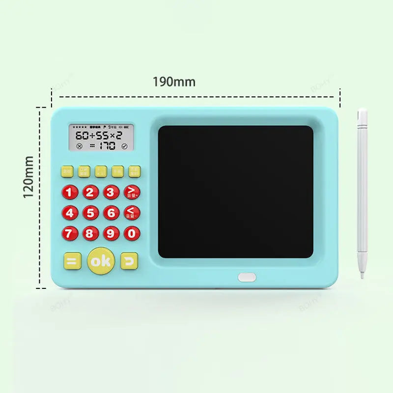 Kids LCD Writing Tablet with Calculator, USB Handwriting Drawing Board for Math & English Learning