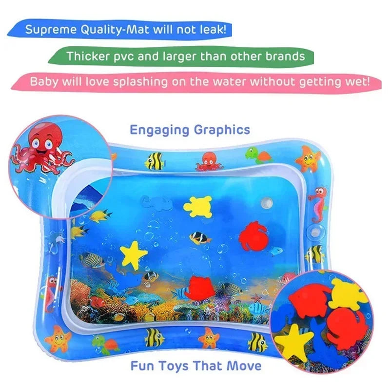 Baby Water Play Mat | Inflatable Tummy Time Activity & Early Learning Toy for Infants