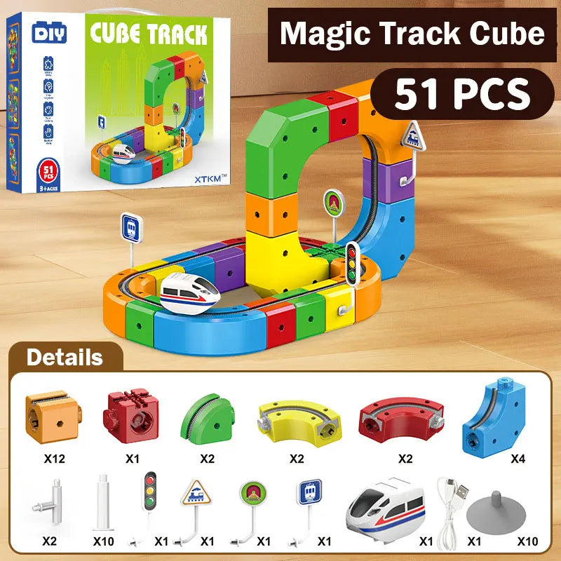 Magic Track Car DIY Building Block Toy for Kids