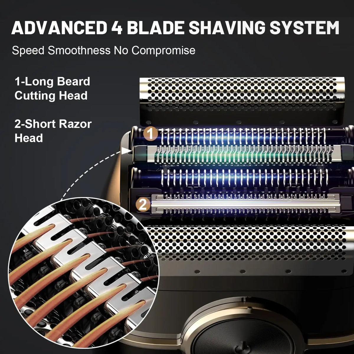 4-Blade Electric Razor for Men – Waterproof Wet & Dry Foil Shaver