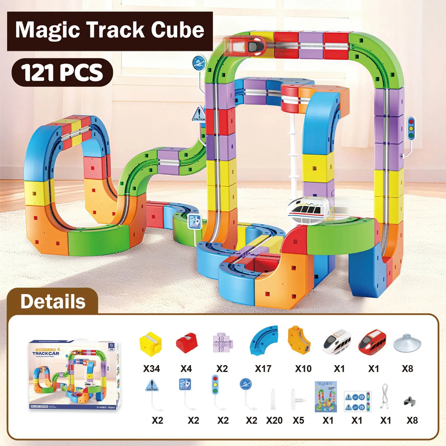 Magic Track Car DIY Building Block Toy for Kids