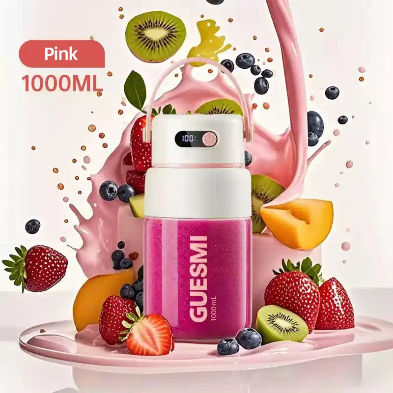 1000ML Portable Blender, USB Rechargeable Electric Juicer & Smoothie Maker for Fruits, Shakes and Home Use