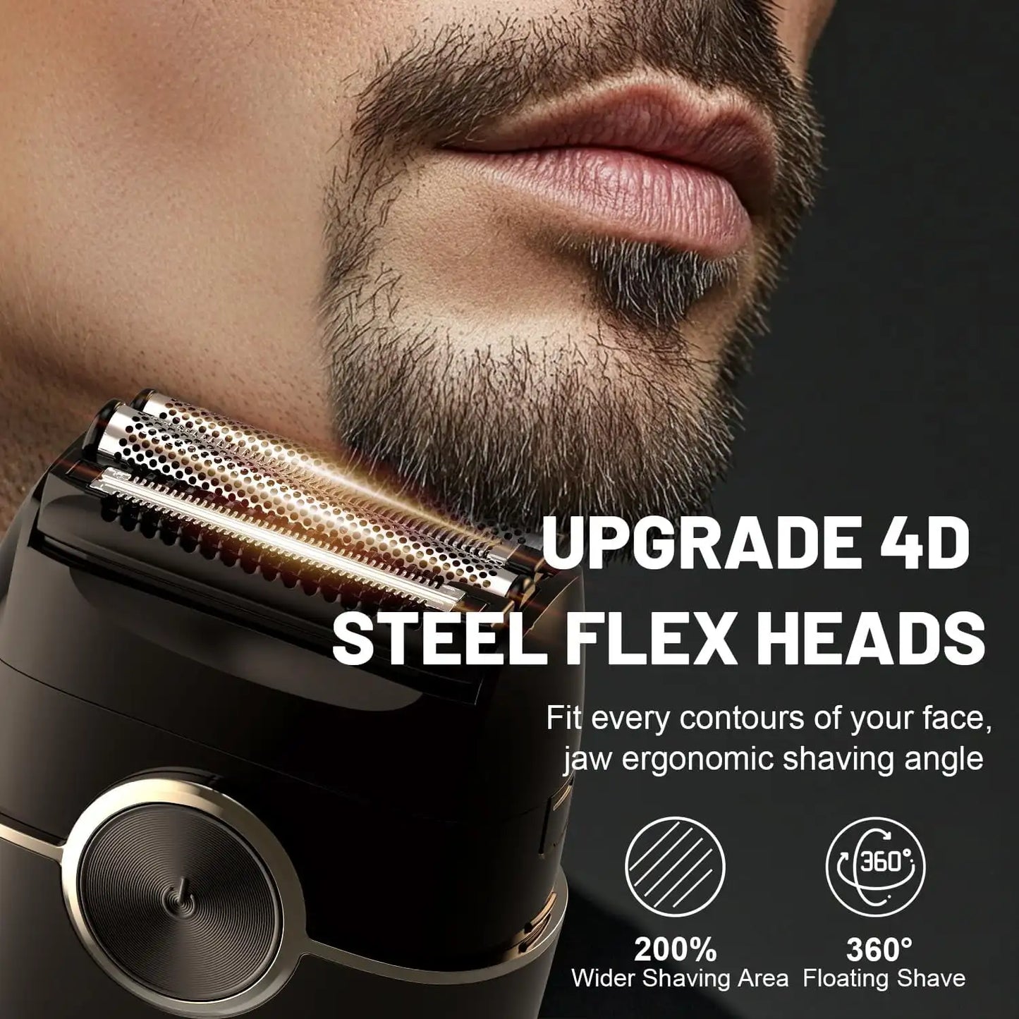 4-Blade Electric Razor for Men – Waterproof Wet & Dry Foil Shaver