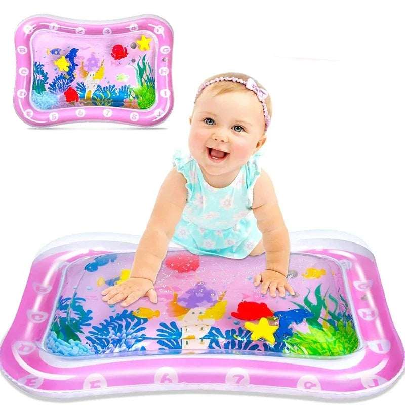 Baby water play mat for tummy time and sensory activity